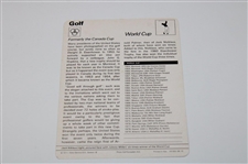 Jack Nicklaus Signed World Cup Oversize Sportscaster Card JSA ALOA