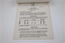 1957 Masters Tournament Golf Writers Association Information Packet