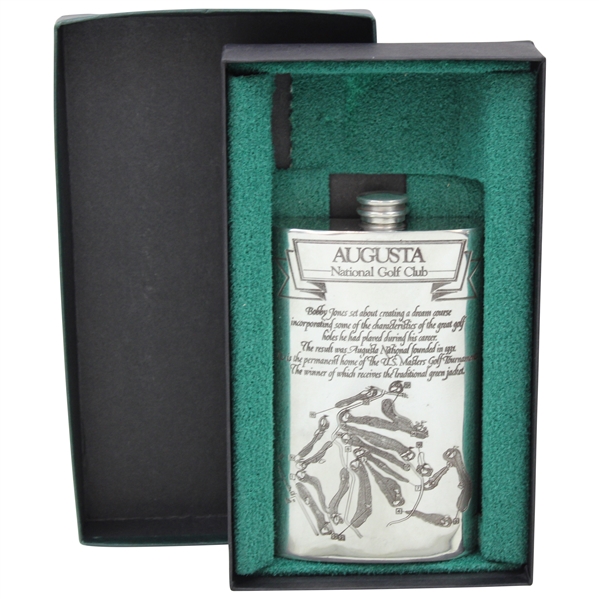 Augusta National Golf Club Sheffield Pewter Flask in Original Box