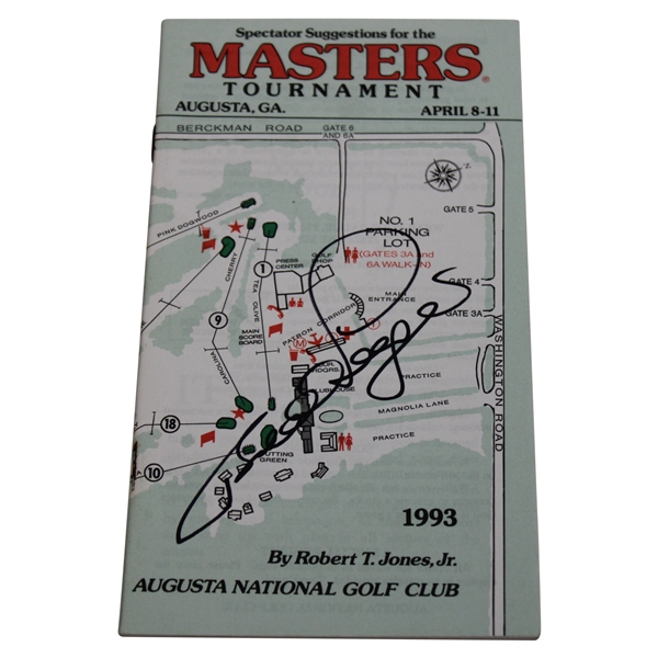 Bernhard Langer Signed 1993 Masters Tournament Spectator Guide JSA ALOA