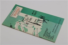 Larry Mize Signed 1987 Masters Tournament Spectator Guide JSA ALOA
