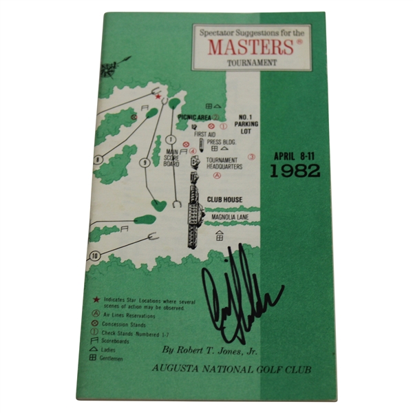Craig Stadler Signed 1982 Masters Tournament Spectator Guide JSA ALOA