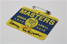 Tommy Aaron Signed 1973 Masters Tournament SERIES Badge #27479 JSA ALOA