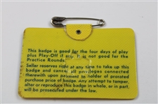 Tommy Aaron Signed 1973 Masters Tournament SERIES Badge #27479 JSA ALOA