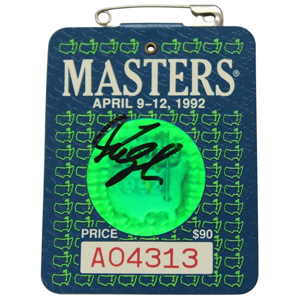Fred Couples Signed 1992 Masters Tournament SERIES Badge #A04313 JSA ALOA