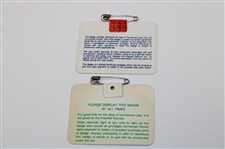 Bernhard Langer Signed 1985 & 1993 Masters Tournament SERIES Badges JSA ALOA