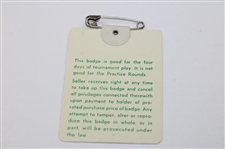 Craig Stadler Signed 1982 Masters Tournament SERIES Badge #02309 JSA ALOA