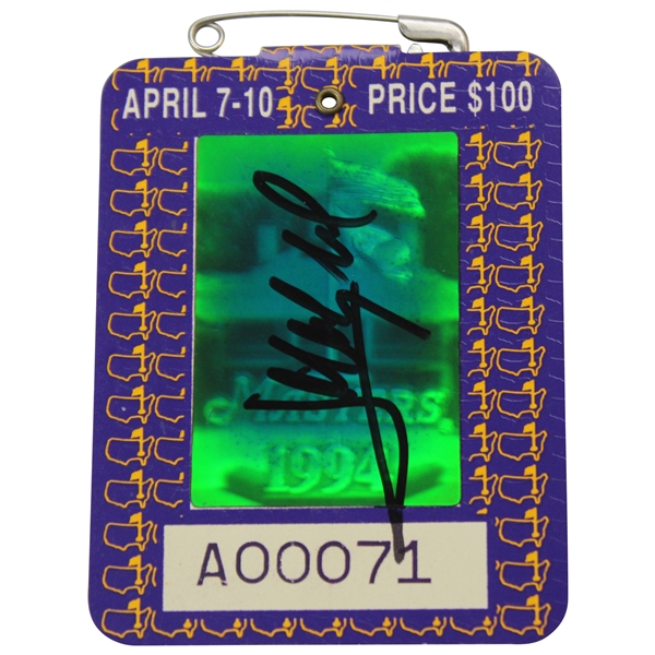 Jose Maria Olazabal Signed 1994 Masters Tournament SERIES Badge #A00071 JSA ALOA