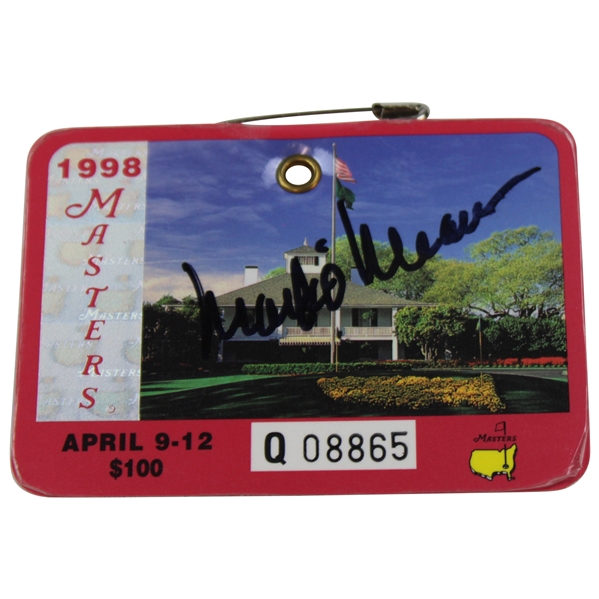 Mark OMeara Signed 1998 Masters Tournament SERIES Badge #Q08865 JSA ALOA
