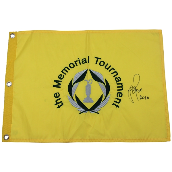 Justin Rose Signed The Memorial Tournament Embroidered Flag with 2010 JSA ALOA