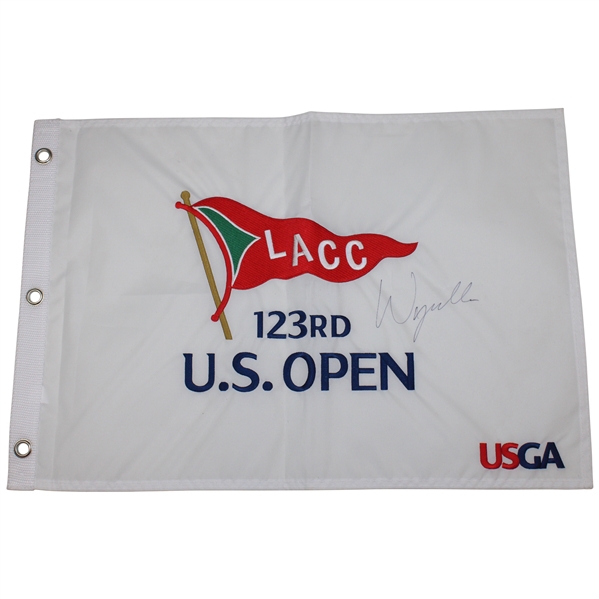 Wyndham Clark Signed 2023 USA Open at LA Country Club Embroidered Flag JSA ALOA