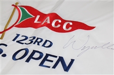 Wyndham Clark Signed 2023 USA Open at LA Country Club Embroidered Flag JSA ALOA
