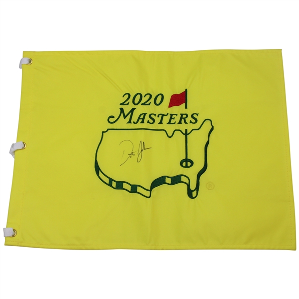 Dustin Johnson Signed 2020 Masters Embroidered Tournament Flag JSA ALOA