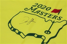 Dustin Johnson Signed 2020 Masters Embroidered Tournament Flag JSA ALOA