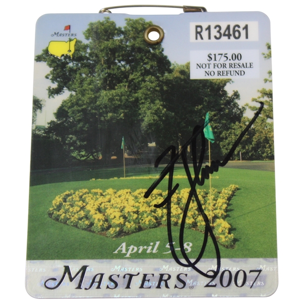 Zach Johnson Signed 2007 Masters Tournament Series Badge #R13461 JSA ALOA