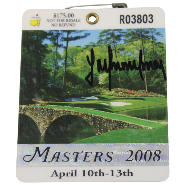 Trevor Immelman Signed 2008 Masters Tournament Series Badge #R03803 JSA ALOA