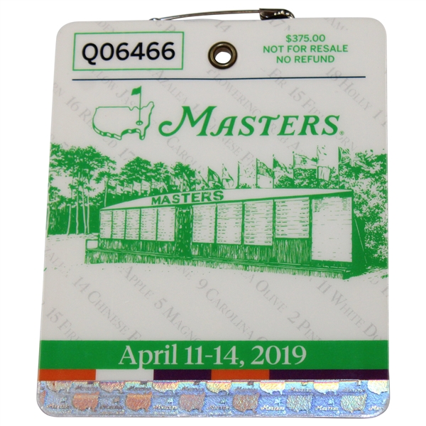 2019 Masters Tournament Series Badge #Q06466 - Tiger Woods Win