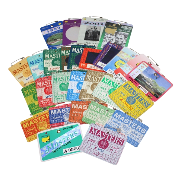 1975-2002 Masters Tournament SERIES Badges - Complete Run