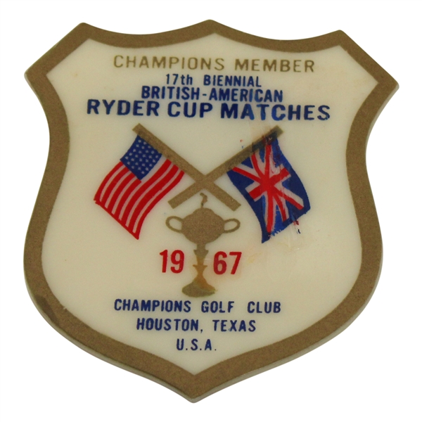 1967 Ryder Cup at Champions Golf Club Champions Member Badge