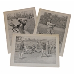 Three (3) Original 1904 A. B. Frost ‘Temper, At the Seventh Tee & The Duffer’  Golf Prints