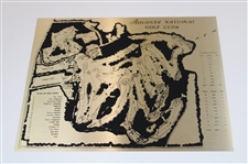 Augusta National Course Map Brass Plaque & 1995 Records of The Masters Tournament Booklet