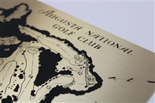Augusta National Course Map Brass Plaque & 1995 Records of The Masters Tournament Booklet