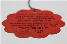 Bobby Jones Signed 1932 U.S. Amateur Baltimore Country Club Series Ticket PSA/DNA #AH04004