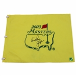 Arnold Palmer & Jack Nicklaus Signed 2003 Masters Tournament Embroidered Flag JSA ALOA