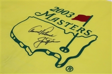 Arnold Palmer & Jack Nicklaus Signed 2003 Masters Tournament Embroidered Flag JSA ALOA