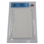 Byron Nelson Signed 3x5 Index Card Beckett Authentic #0006657811 JSA #X09099