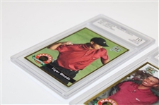 Tiger Woods 2001 Legends Masters New Grand Slam & Green Jacket Cards ECS Gem MT 10