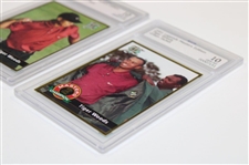 Tiger Woods 2001 Legends Masters New Grand Slam & Green Jacket Cards ECS Gem MT 10