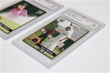 Tiger Woods 2001 Legends Masters 3 Championships & Players Championship Cards ECS Gem MT 10