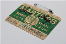 Gary Player Signed 1974 Masters Tournament SERIES Badge #14912 w/'Final Masters' JSA ALOA