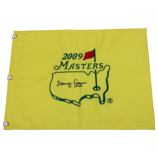 Tommy Aaron Signed 2009 Masters Embroidered Flag with Year Won Notation JSA ALOA