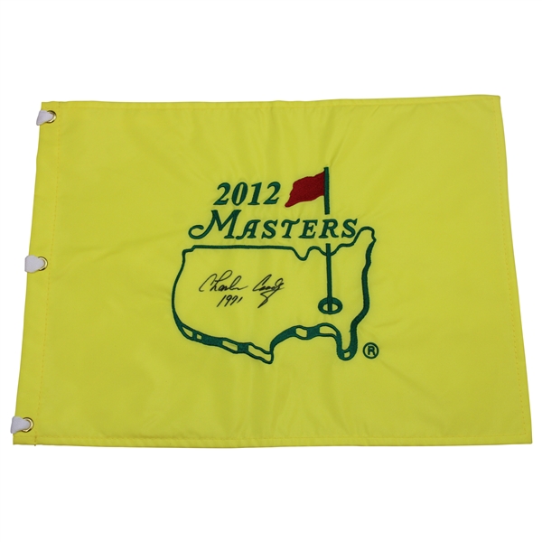 Charles Coody Signed 2012 Masters Embroidered Flag with Year Won Notation JSA ALOA