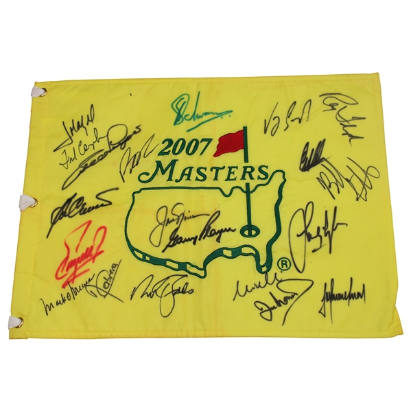 Big Three & Other Past Champions Signed 2007 Masters Tournament Embroidered Flag JSA ALOA