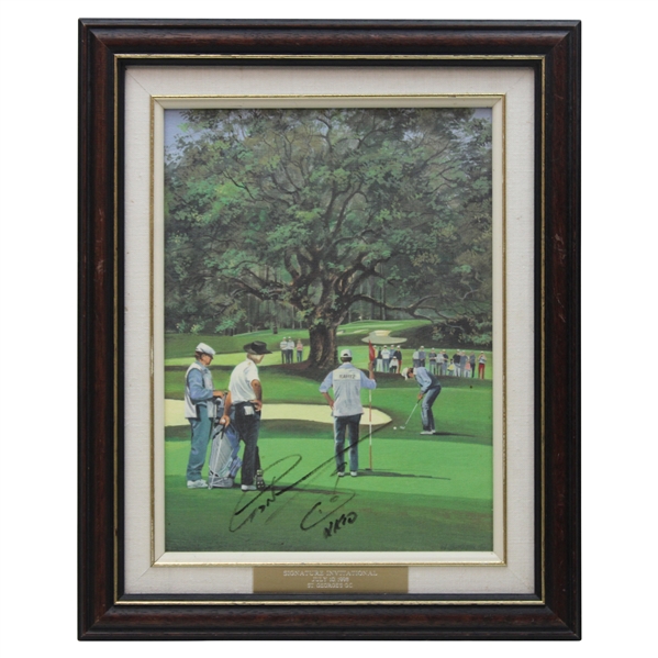 Greg Norman Signed 1998 Signature Invitational at St. Georges G.C. Framed Canvas Print JSA ALOA