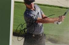 Bryson DeChambeau Signed Bunker Shot Photo - Framed w/Nameplate JSA ALOA