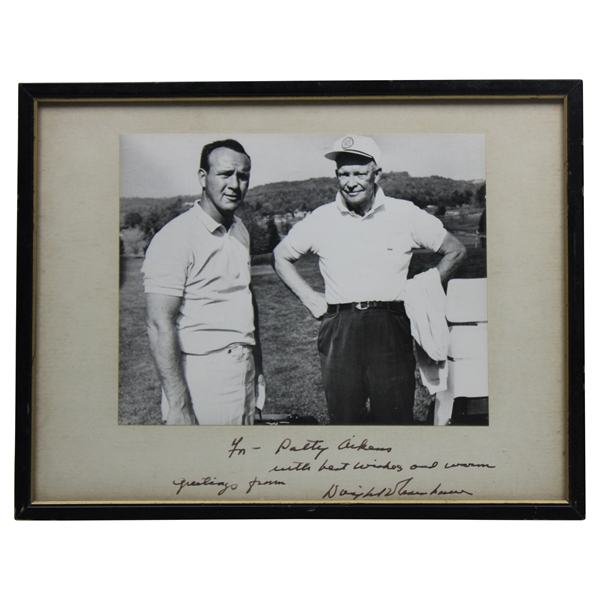 President Dwight D. Eisenhower Signed Matted Photo w/Palmer - to Patty Aikens JSA ALOA