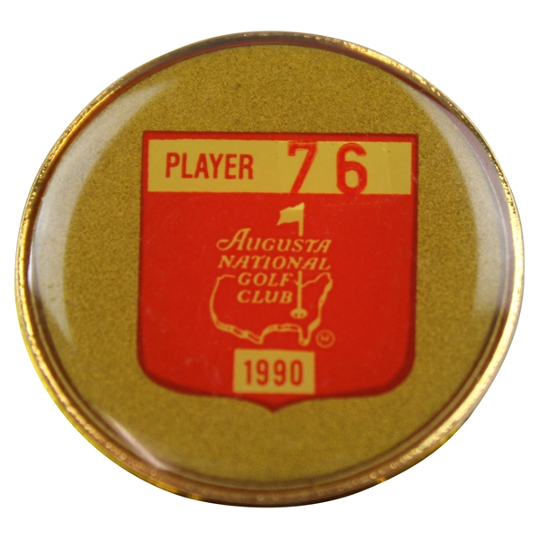 Masters Champion Gay Brewers 1990 Masters Tournament Contestant Badge #76