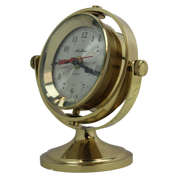 c. 1990 Masters Contestant Augusta National Seth Thomas Schooner Gimballed Solid Brass Clock Gift