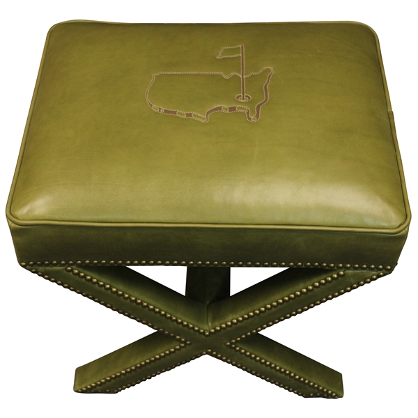 Augusta National GC Berckmans Place Masters Ltd Ed Emerald Leather Ottoman