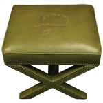 Augusta National GC Berckman's Place Masters Ltd Ed Emerald Leather Ottoman
