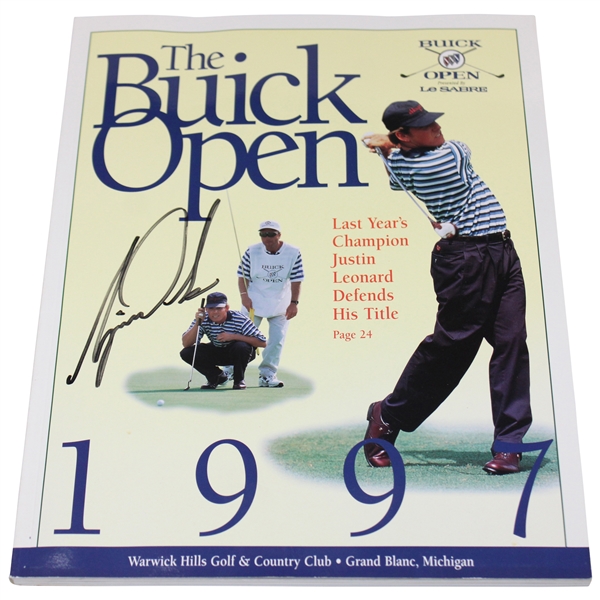 Tiger Woods Signed 1997 Buick Open Program JSA ALOA