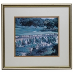 Cascading Falls At Seven Larry Dyke Lithograph w/ COA - Framed