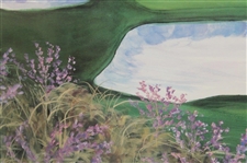 Pebble Beach 7th Hole' Ltd Ed #1186 Print Singed by Artist Nancy Rayborn - Framed