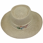 Greg Normans Personal New Shark Logo Tan Straw Gambler Hat - Unworn