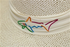 Greg Norman's Personal New Shark Logo Tan Straw Gambler Hat - Unworn