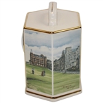 PGA of America Hexagonal Porcelain Quartz Clock w/Young & Old Tom & St Andrews by Artist Bill Waugh